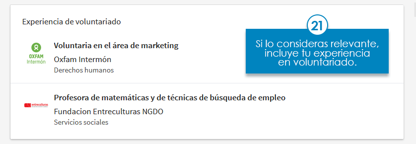 perfil linkedin voluntariado